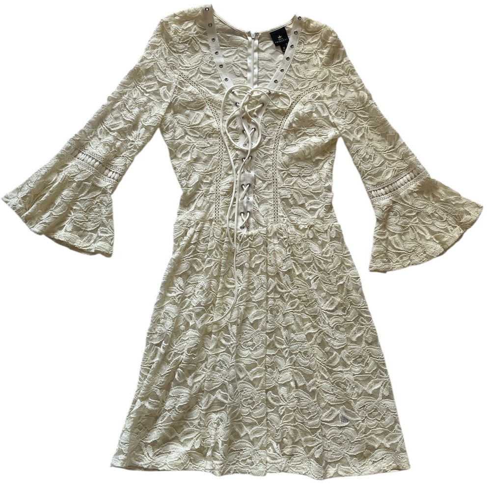 Disney Princess Elegant Cream Lace Dress Size M
